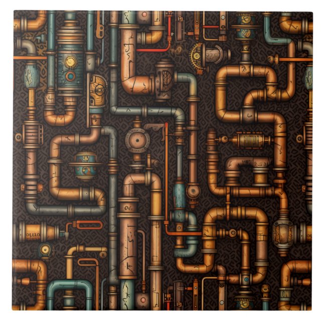 Steampunk pipes tile (Front)