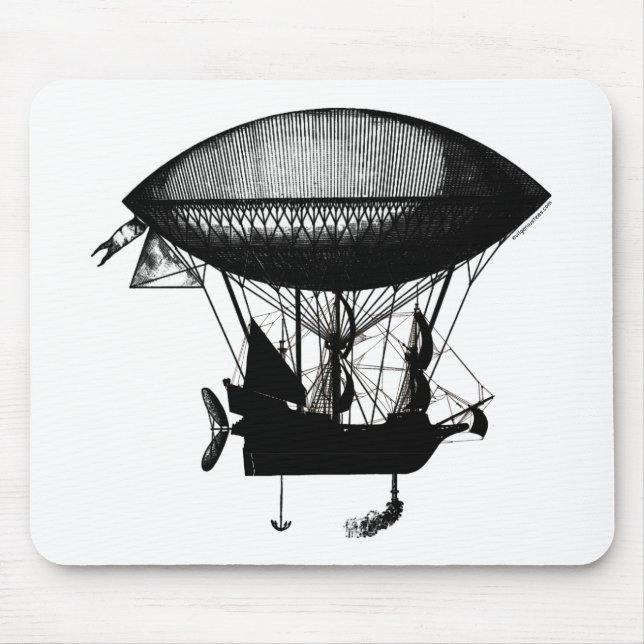 Steampunk pirate airship mouse pad (Front)