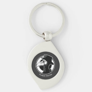 Steampunk Plague Doctor Bird Mask B/W Keychain