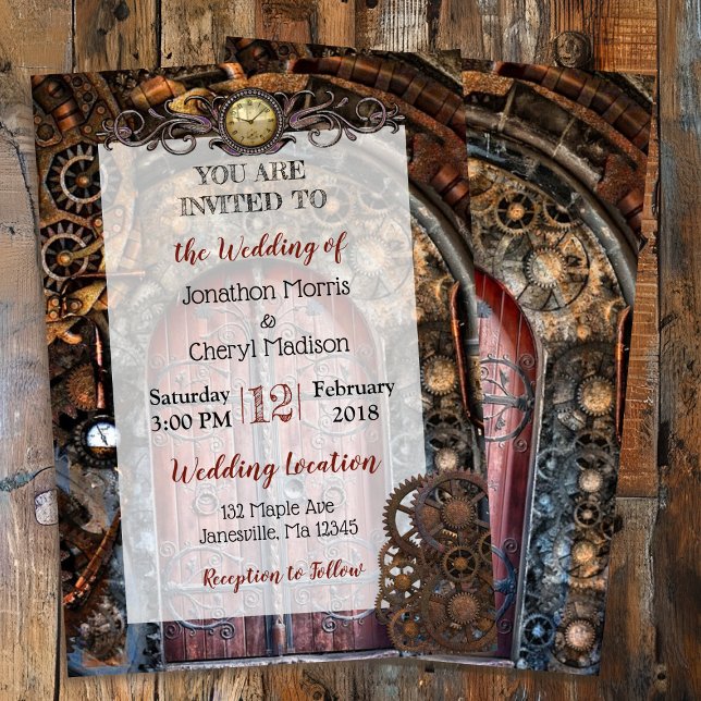 Steampunk Pocket watch Wedding Invitations (Creator Uploaded)
