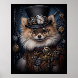 STEAMPUNK POMERANIAN POSTER