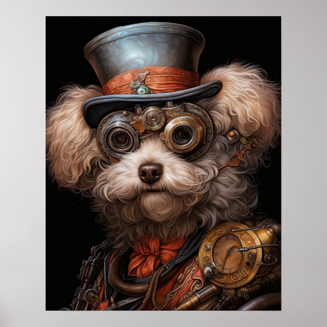 STEAMPUNK POODLE POSTER (Front)