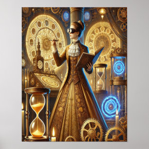 Steampunk Poster 24, The Time-Travelling Professor