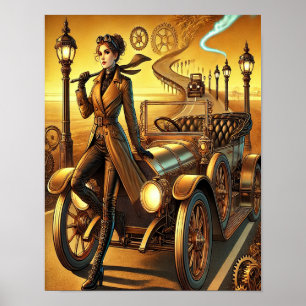 Steampunk Poster 30,  Cross-Country Chauffeur