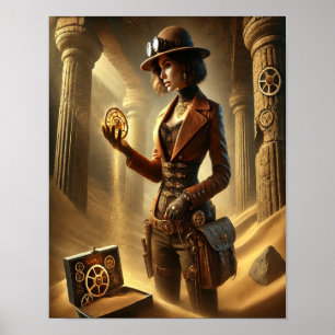 Steampunk Poster 36, Sands of Time Archaeologist