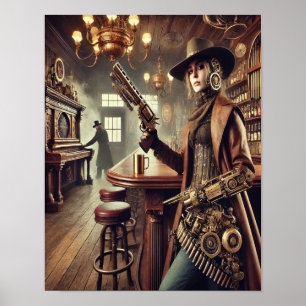 Steampunk Poster 59 The Mechanical Gunslinger