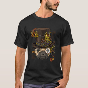Steampunk Pug Dog Steampunk Pug Lovers  T-Shirt