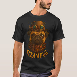Steampunk Pug "Steampug" retro vintage mechanical T-Shirt
