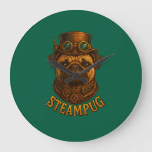 Steampunk Pug Wall Clock - vintage "Steampug"