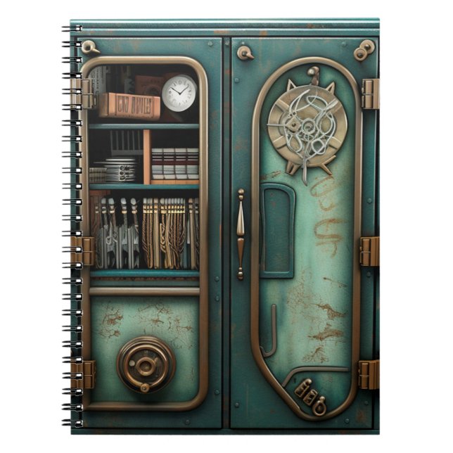 Steampunk puzzle door unusual brass books (Front)