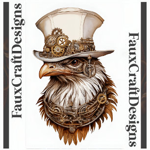 Steampunk Quirky Unusual Chicken Decoupage 112 Tissue Paper