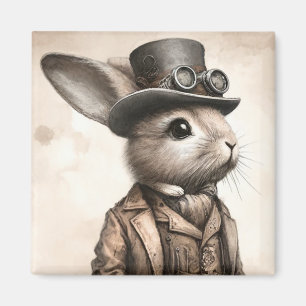 Steampunk Rabbit Magnet