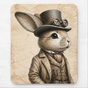Steampunk Rabbit  Mouse Pad