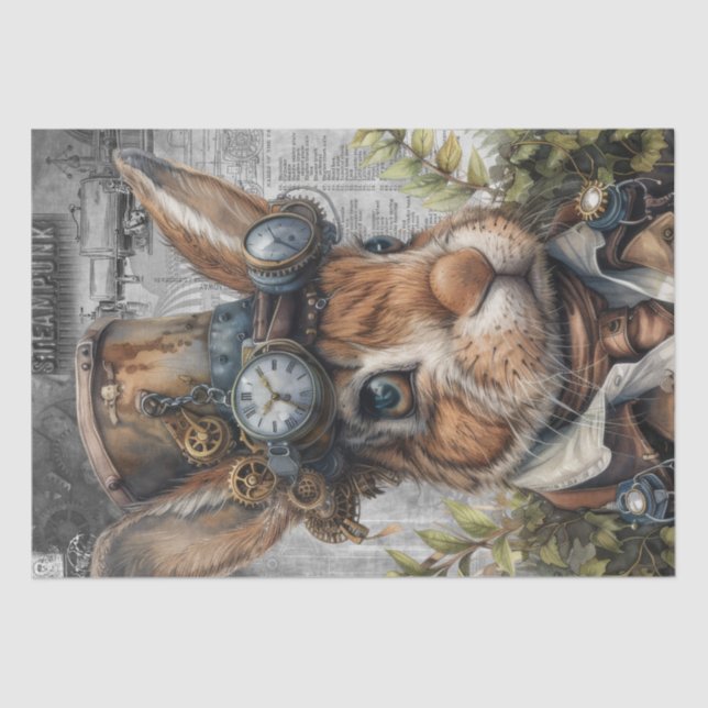 Steampunk Rabbit Tissue Paper (Front)