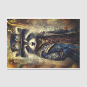 Steampunk Raccoon In Coat Portrait DS4LF Decoupage Tissue Paper