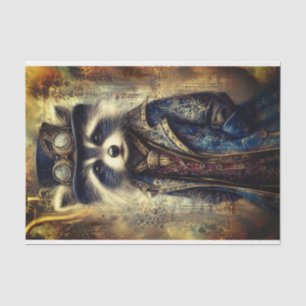 Steampunk Raccoon In Coat Portrait DS4RF Decoupage Tissue Paper