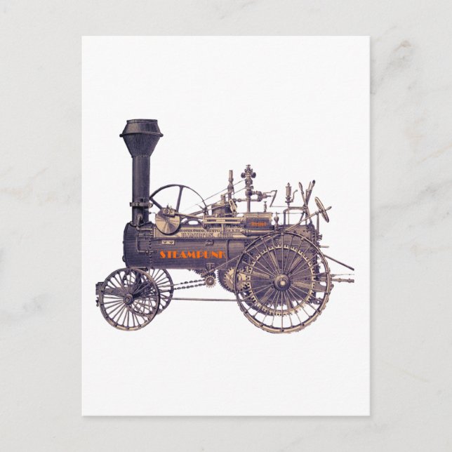 Steampunk Rebel Steam Engine Postcard (Front)