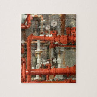 Steampunk - Red pipe headache Jigsaw Puzzle