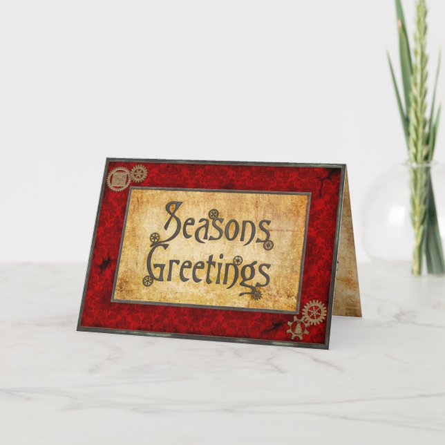Steampunk Red Victorian Card (Front)