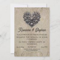 Steampunk Retro Heart of Gears Wedding