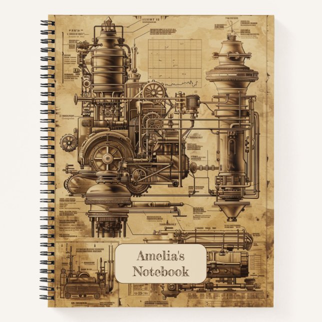 Steampunk Retro Notebook (Front)