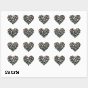 Steampunk Retro Vintage Heart of Gears Sticker