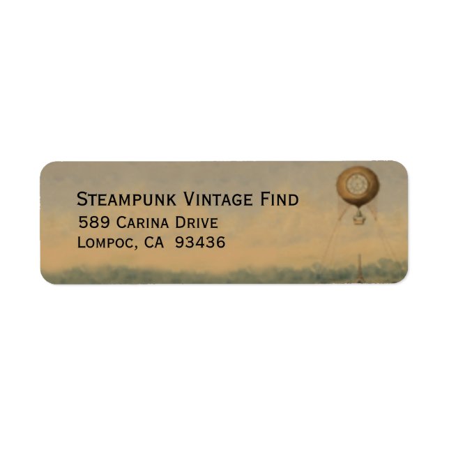 Steampunk Return Address Lavel (Front)