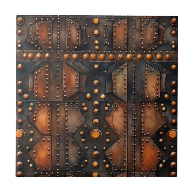 Steampunk Riveted Metal Tile (Front)