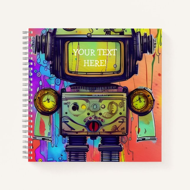 Steampunk robot notebook (Front)