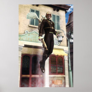 Steampunk rocket man poster