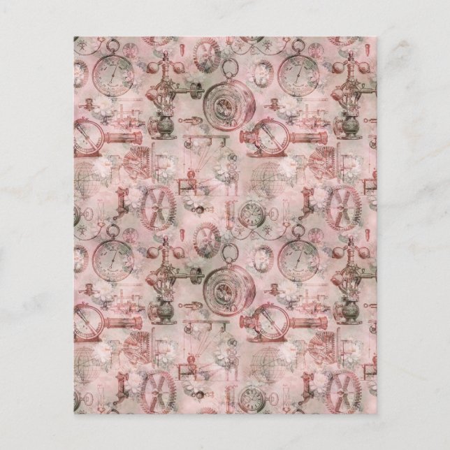 Steampunk Romance Scrapbook Paper | Vintage (Front)