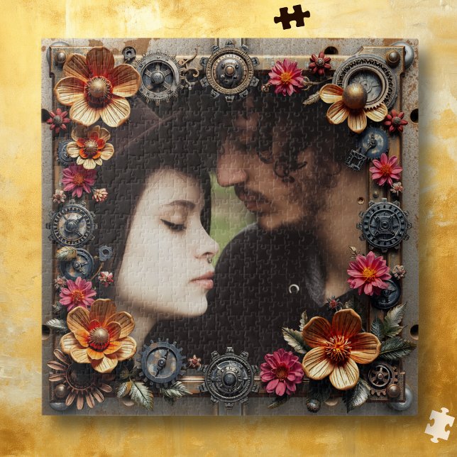 Steampunk Romantic Photo Personalized Jigsaw Puzzle (Creator Uploaded)