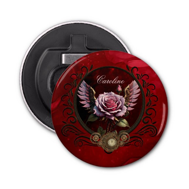 Steampunk rose bottle opener (Front)