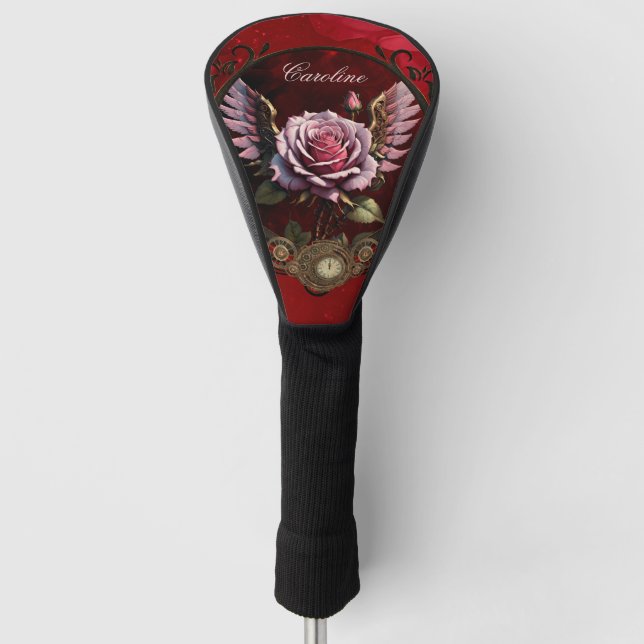 Steampunk rose golf head cover (Front)