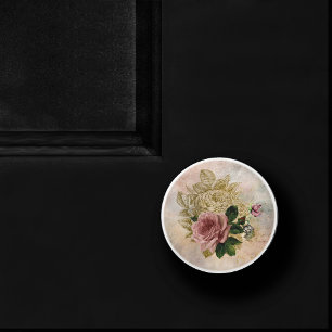 Steampunk Rose   Sophisticated Vintage Ephemera Ceramic Knob