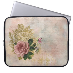 Steampunk Rose Sophisticated Vintage Ephemera Laptop Sleeve