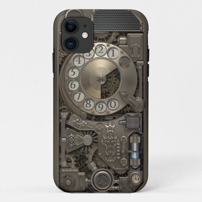 Steampunk Rotary Metal Dial Phone. Case-Mate iPhone Case (Back)