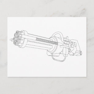 Steampunk Rotation Gun Postcard