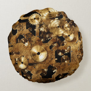 Steampunk Round Pillow