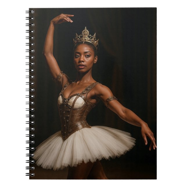 Steampunk Royal Ballerina Elegant Fantasy Notebook (Front)
