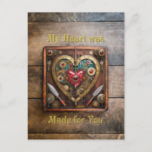 Steampunk Rubies And Daggers Warrior Valentine Postcard