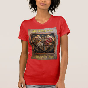 Steampunk Rubies And Gears Dark Heart T-Shirt