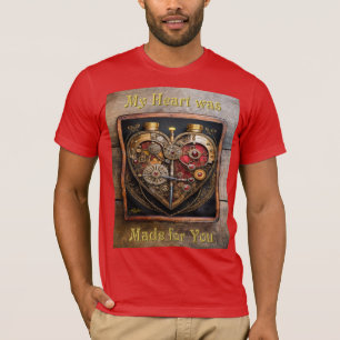 Steampunk Rubies And Gears Dark Heart T-Shirt