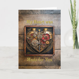 Steampunk Rubies And Gears Dark Heart  Thank You Card