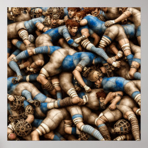 Steampunk Rugby - Rugby Painting Print