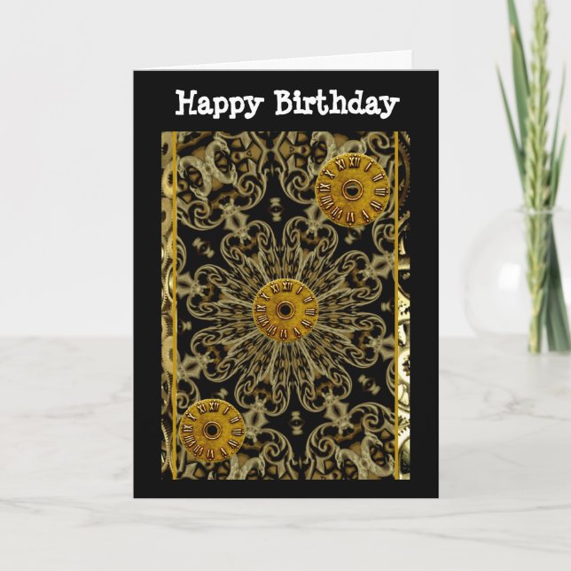 Steampunk rust machinery cogs mechanical card (Front)