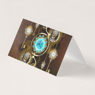 Steampunk Rusty Background with Turquoise Lenses