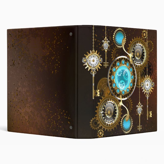 Steampunk Rusty Background with Turquoise Lenses Binder (Background)