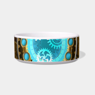 Steampunk Rusty Background with Turquoise Lenses Bowl