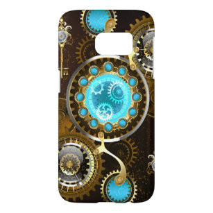 Steampunk Rusty Background with Turquoise Lenses Samsung Galaxy S7 Case